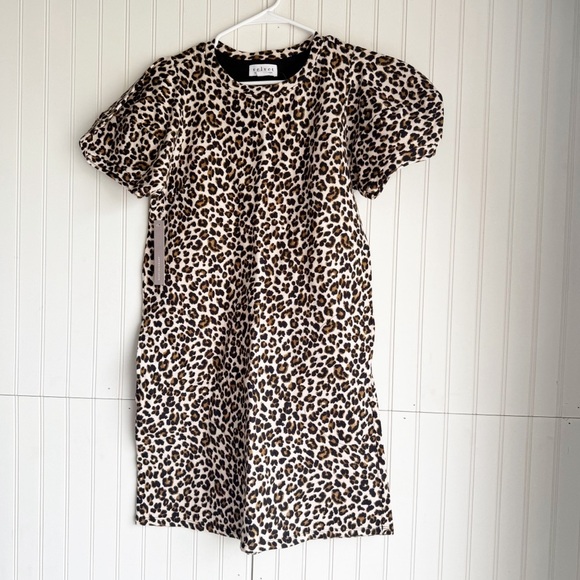 Anthropologie Velvet Size S Jolene Leopard Puff-Sleeved Mini Dress NEW! - Picture 3 of 7